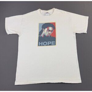 Rare Vintage Y2K Lil Wayne Hip Hop Rap Tee Hope Logo Art Style White Medium Tee